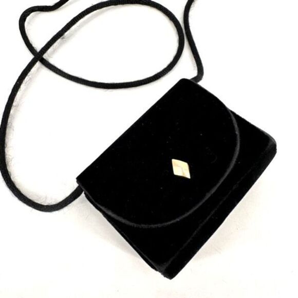 Estee Lauder vintage Y2K velvet mini clutch purse button snap Crossbody - Picture 2 of 12